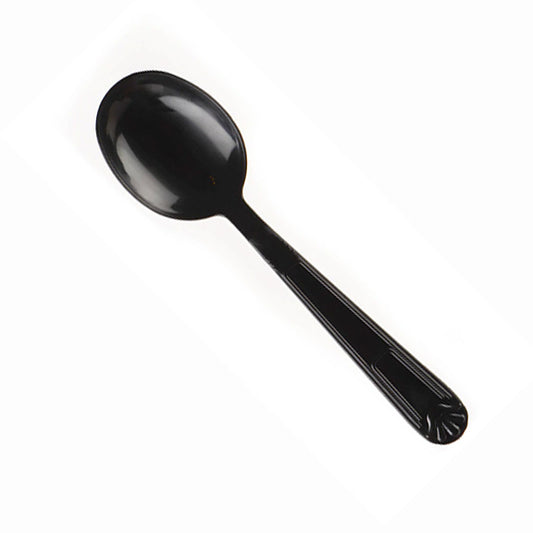 Black Plastic Tea Spoon - Unwrapped - 2000/cs