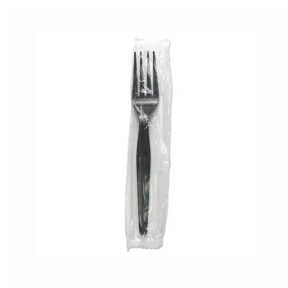 Black Plastic Forks - individually Wrapped - 2000/cs
