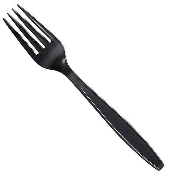 Black Plastic Fork - Unwrapped - 2000/cs
